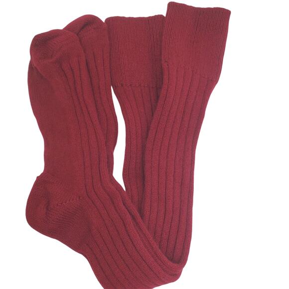 NEW Garnet Hill 82% Cashmere Knee High Socks Size 9-11 Warm Cozy Port Holiday - Picture 3 of 5